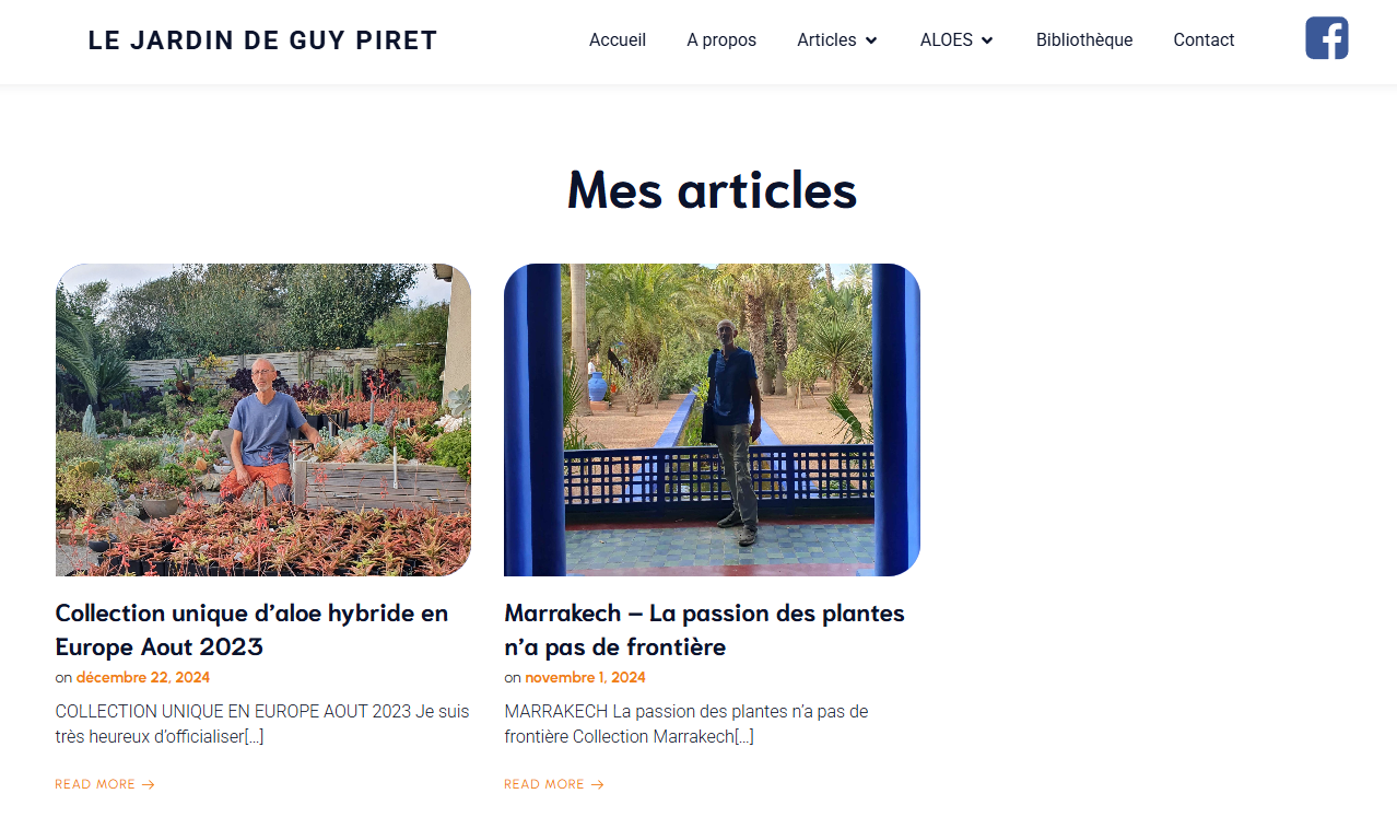 La page des articles