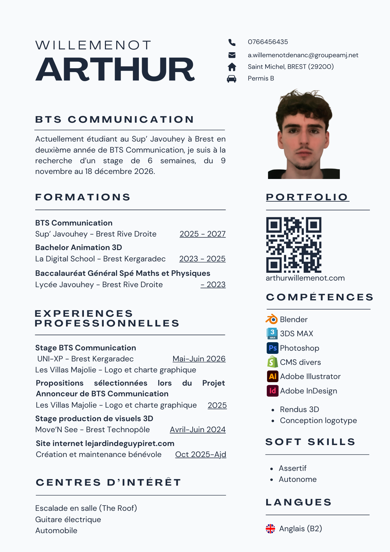 Aperçu du CV en français
