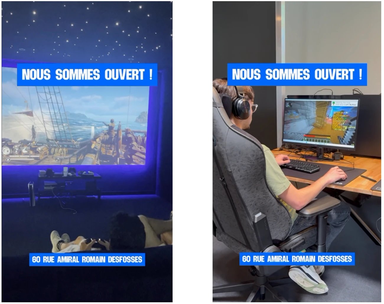 UNI-XP : salle de cinéma gaming et poste PC